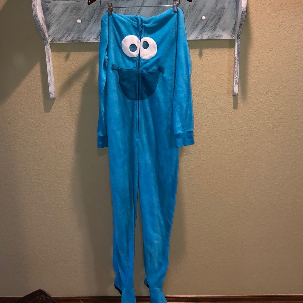Sesame Street Blue Cookie Monster Onesie Pajamas